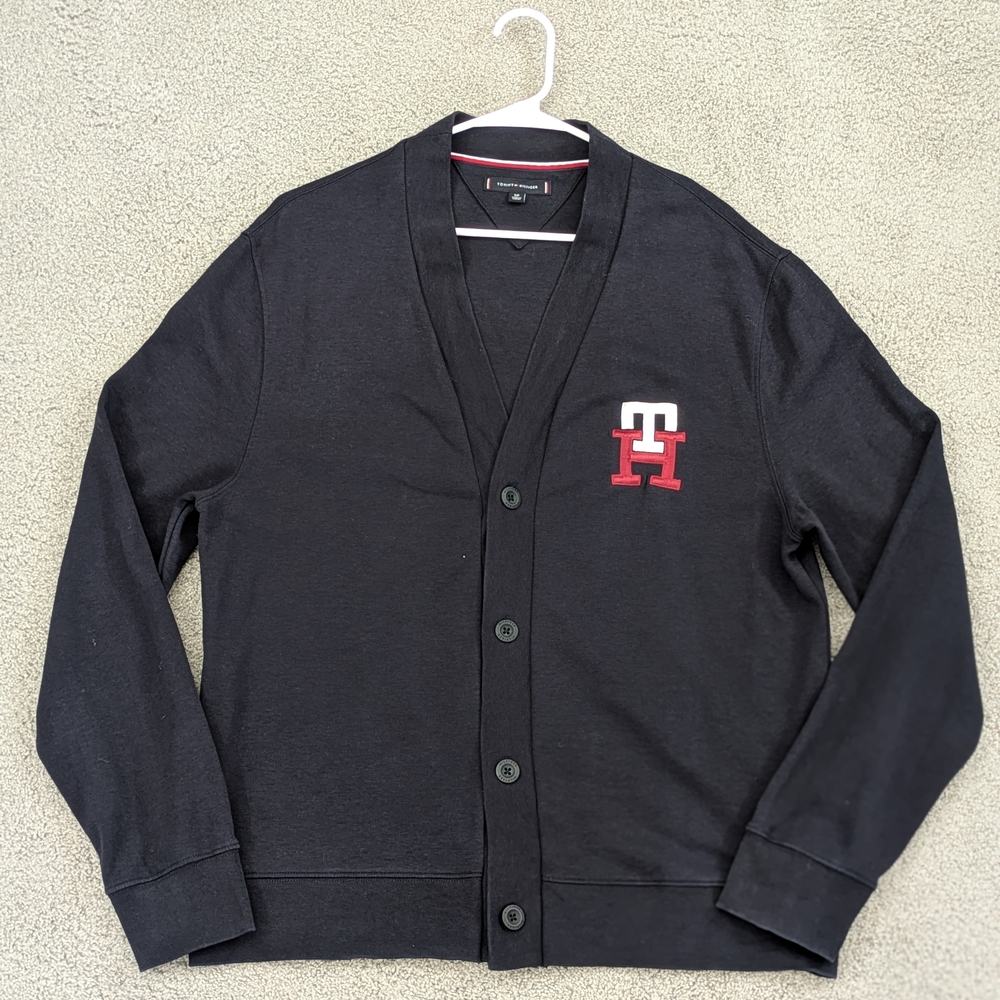 Tommy Hilfiger Black Cardigan with Red Logo